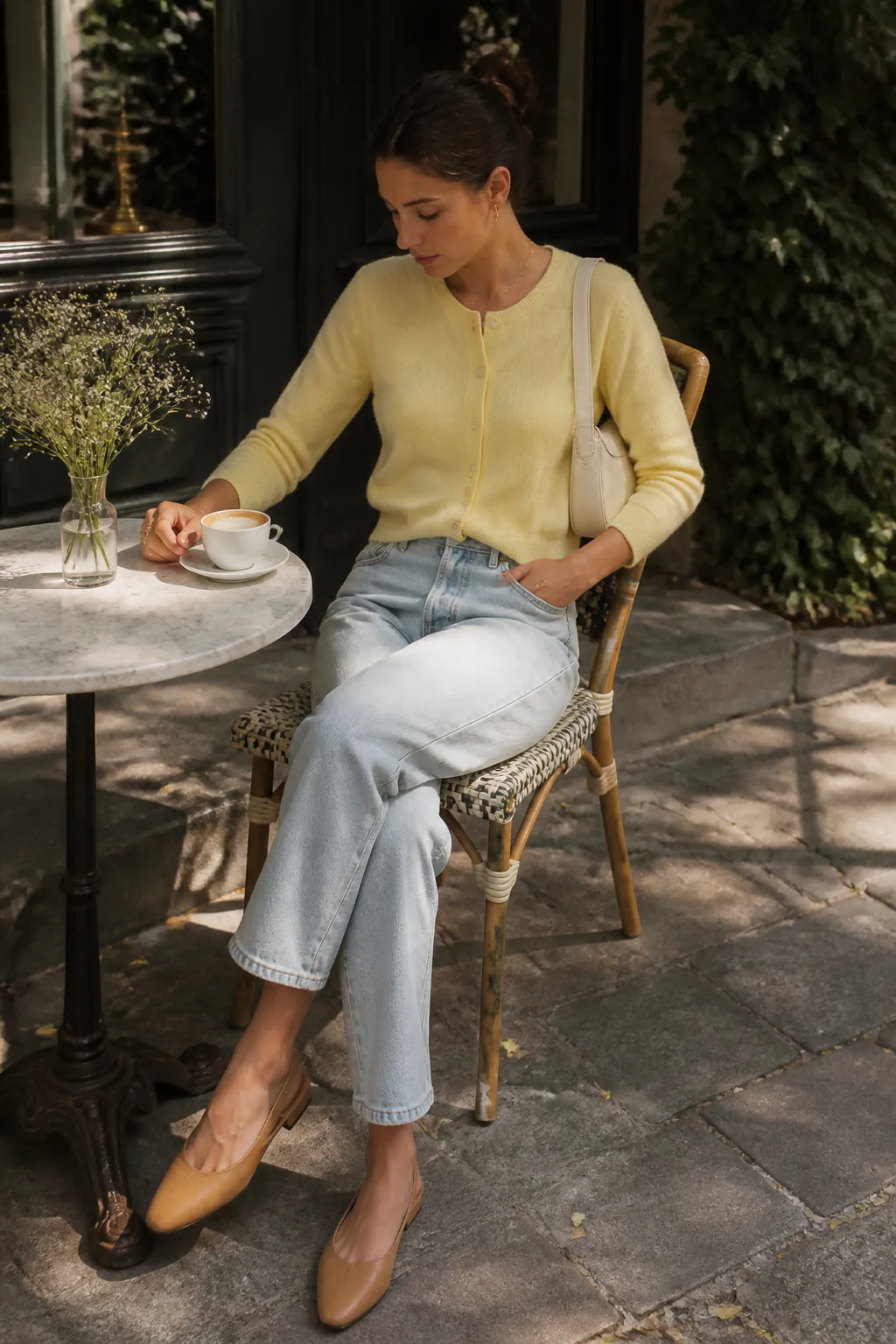 15. Cropped Cardigan Worn as a Top